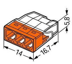 WAGO 2273-203 svorka krabicová COMPACT 3x2,5 bezšroubová, transparentní