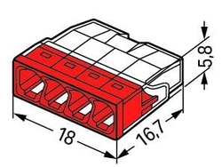 WAGO 2273-204 svorka krabicová COMPACT 4x2,5 bezšroubová, transparentní 