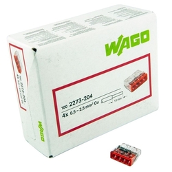WAGO 2273-204 svorka krabicová COMPACT 4x2,5 bezšroubová, transparentní 