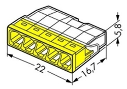 WAGO 2273-205 svorka krabicová COMPACT 5x2,5 bezšroubová, transparentní