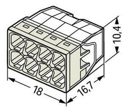 WAGO 2273-208 svorka krabicová COMPACT 8x2,5 bezšroubová, transparentní