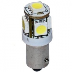 Žárovka LED Ba9s 5x SMD HIGH 12V 1W - bílá