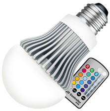 Žárovka LED E27 5W RGB s dálkovým ovladačem 230V