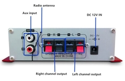 Zesilovač 2.0 2x18W s AUX IN, Bluetooth, USB, SD kartou a rádiem