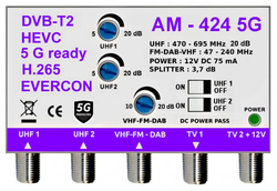 Zesilovač Evercon AM-424 5G 3xIN 2xOUT