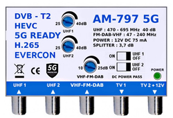 Zesilovač Evercon AM-797 5G 3xIN 2xOUT