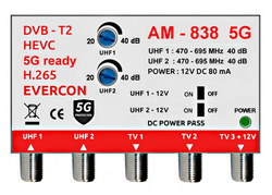 Zesilovač Evercon AM-838 5G 2xIN 3xOUT