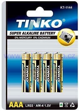 Baterie AAA (R03) 1,5V alkalická TINKO