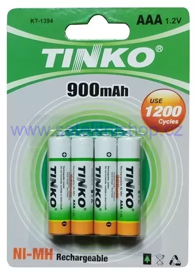 Baterie nabíjecí AAA (R03) NiMH 1,2V 900mAh TINKO