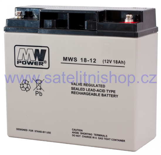 Baterie olověná 12V / 18Ah MW Power MWS 18-12 gelový akumulátor