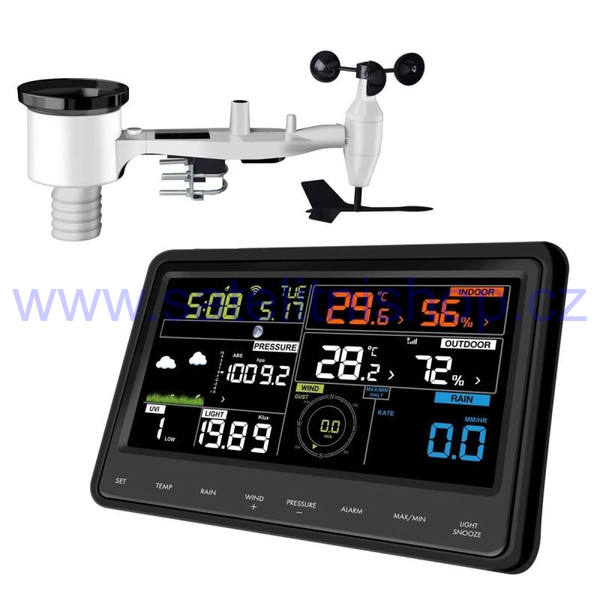 Meteostanice Ecowitt WS2910 6,8" RGB LCD, wifi se vzdáleným přístupem + vnější senzor 7 v 1 - Doprava zdarma !!!