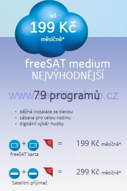 Karta freeSAT s balíčkem freeSAT medium