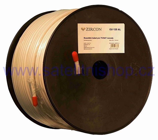 Koaxiální kabel ZIRCON CU 125 AL - návin 100 m