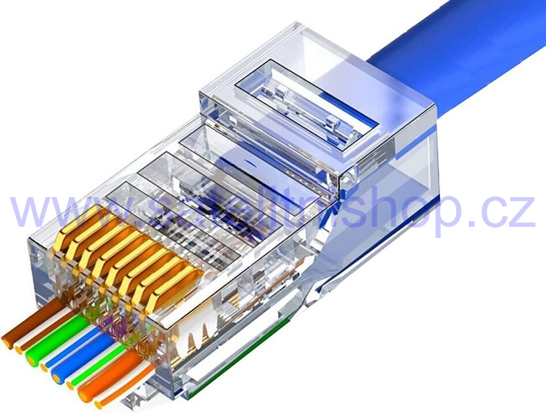 Konektor RJ-45 drát nestíněný průchozí typ EZ