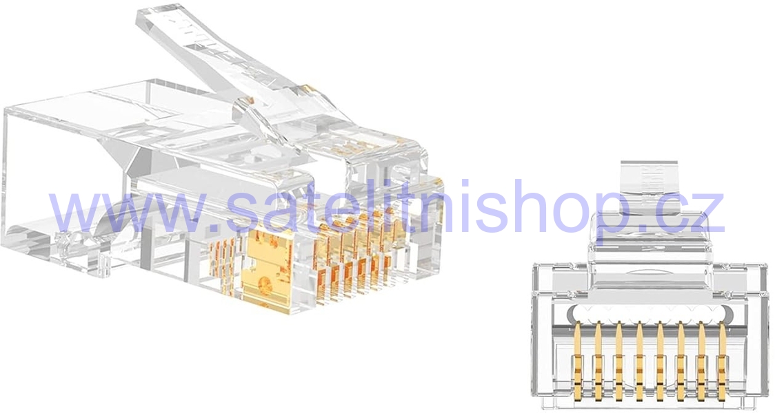 Konektor RJ-45 drát nestíněný průchozí typ EZ