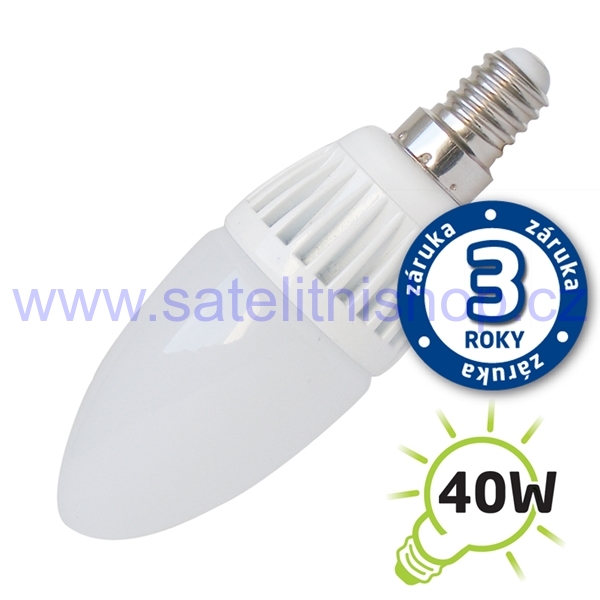 LED žárovka E14 5W 9x LED 2835 C37 bílá přírodní 400lm 230V