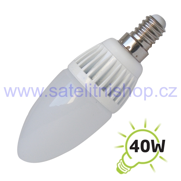 LED žárovka E14 5W 9xLED 2835 svíčka bílá teplá 400lm 230V