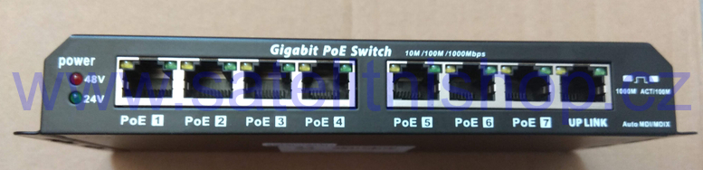 MaxLink 8 portový switch 10/100/1000 Mbps se 7 PoE porty + adaptér 24V 2,5A