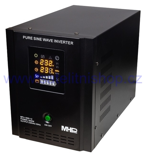 MHPower záložní zdroj MPU-1600-12, UPS, 1600W, čistý sinus, 12V 