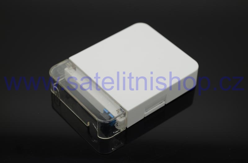 Optická FTTh zásuvka 1x SC, LC duplex, výklopná kazeta, na omítku, transparentní kryt