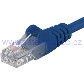 Patch kabel UTP Cat5e 3m modrý 100% Cu