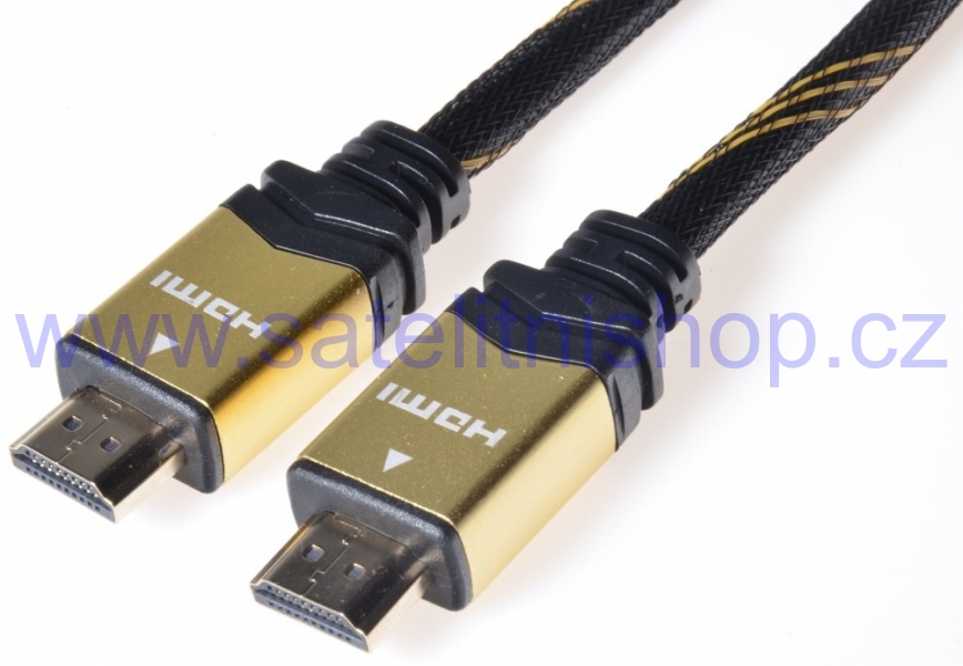 Šnůra GOLD HDMI High Speed + Ethernet, zlacené konektory, 1,5m opeltená