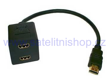 Redukce rozdvojka videosignálu HDMI A male - 2x HDMI A female