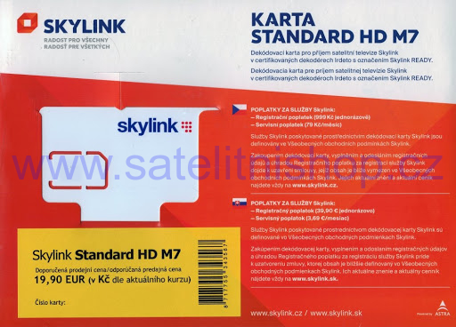 SKYLINK dekódovací karta Standard HD M7 Irdeto 