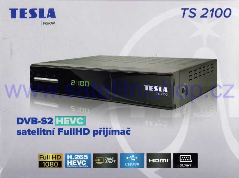 Tesla TS 2100 DVB-S2, H265, CA, LAN přijímač