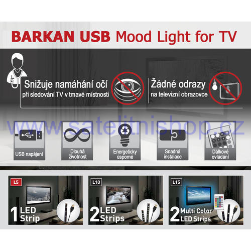 USB LED osvětlení pro televizory 