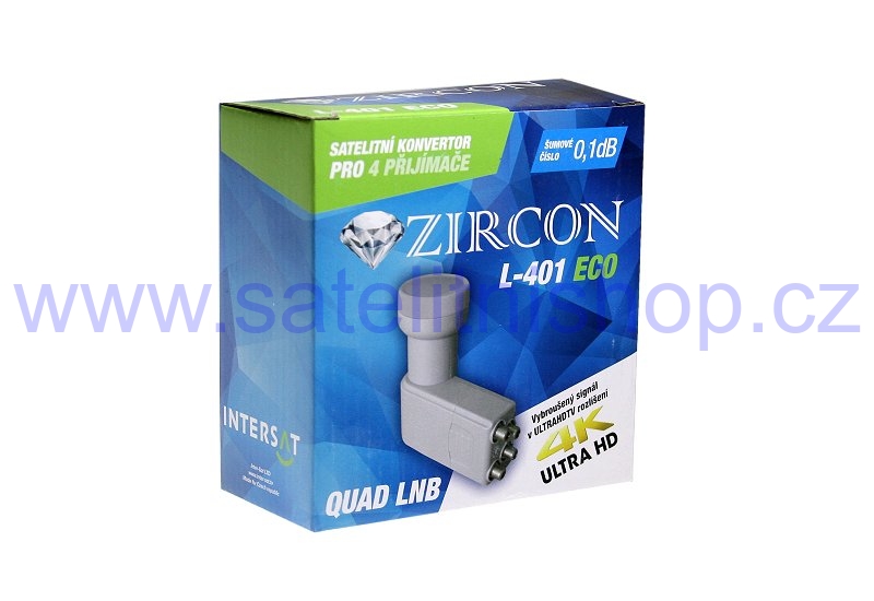 Zircon LNB Quad konvertor L-401 ECO 0,1dB